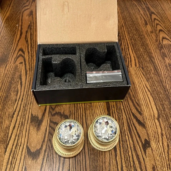 BNIB Crystal Dummy Door Knobs (2-Pack) Brass and Crystal - Picture 8 of 9